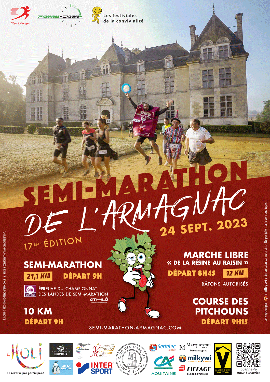 Affiche Semi-marathon de l'Armagnac 2023