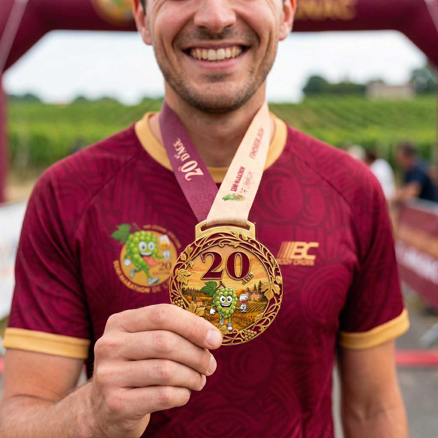 mockup-medaille-portee-web Médaille collector 20ème édition semi-marathon de l'Armagnac